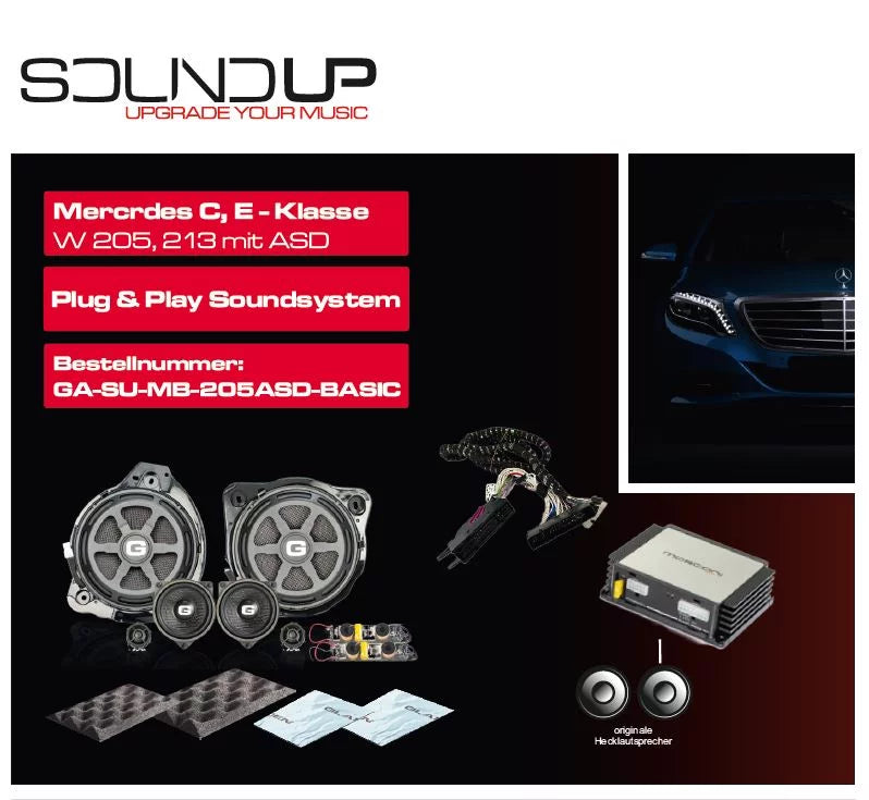 GLADEN SOUNDUP GA-SU-MB-205ASD-BASIC - Mercedes Speaker & Amplifier Upgrade Kit