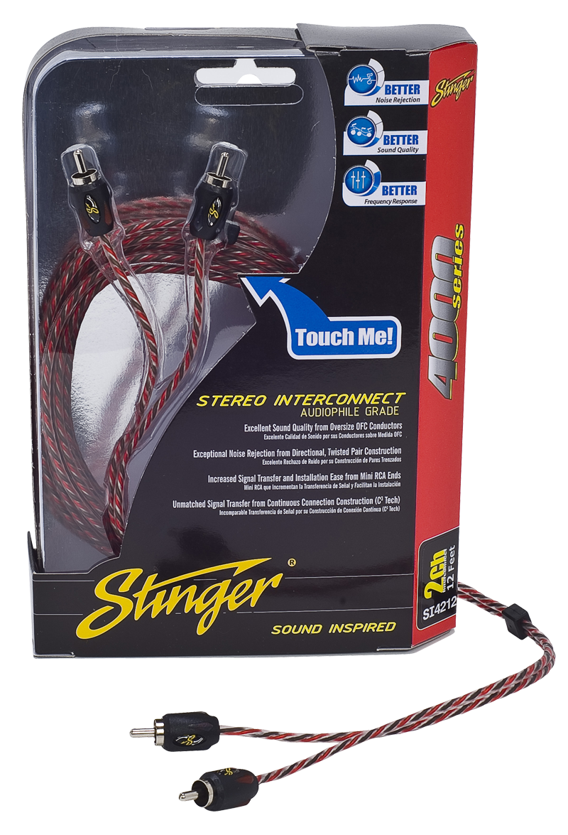 STINGER 4000 SERIES 2 CHANNEL RCA CABLE (SI4212=12ft/3.66m)