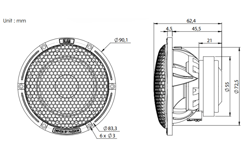 BLAM LIVE LM80 - 3" Midrange Speakers (PAIR)