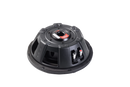VIBE BLACKAIR10D2S-V3 10-inch slimline subwoofer shown from bottom angle, compact design ideal for car audio upgrades.