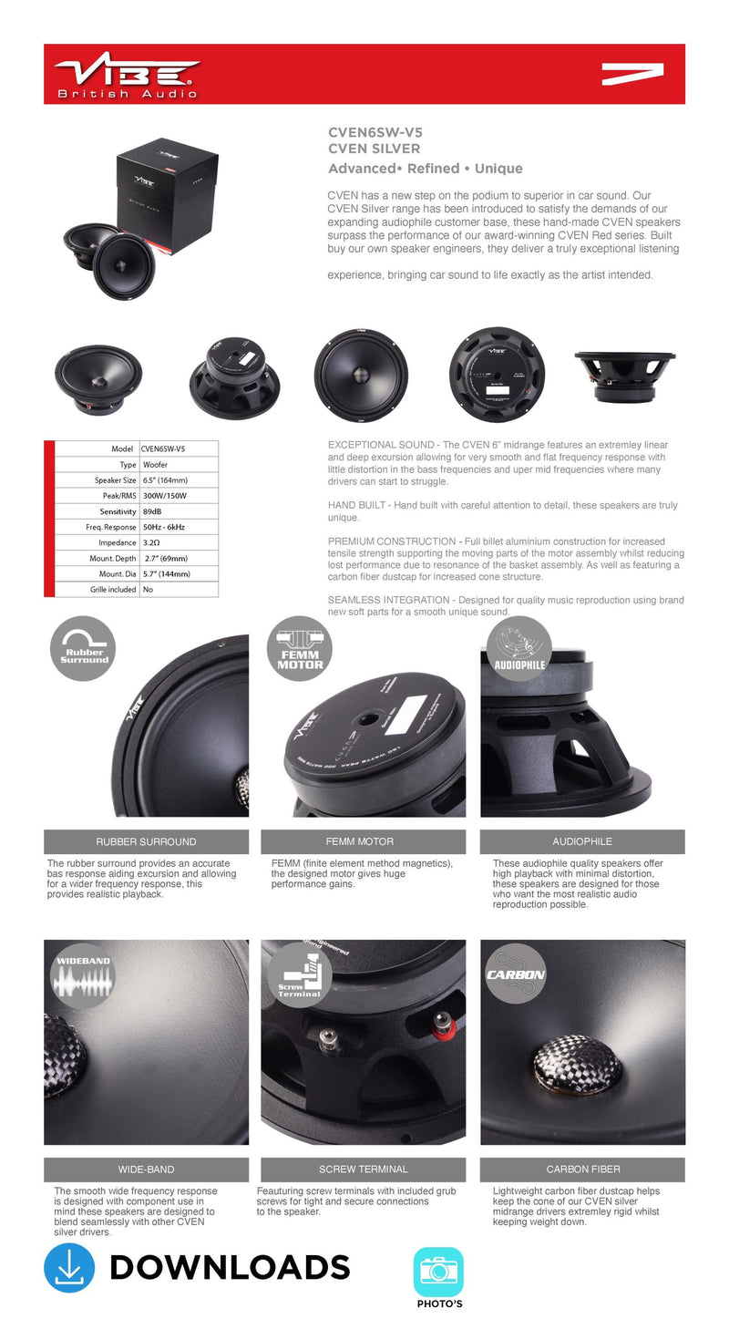 VIBE CVEN6SW-V5 – 6" Midbass Speaker