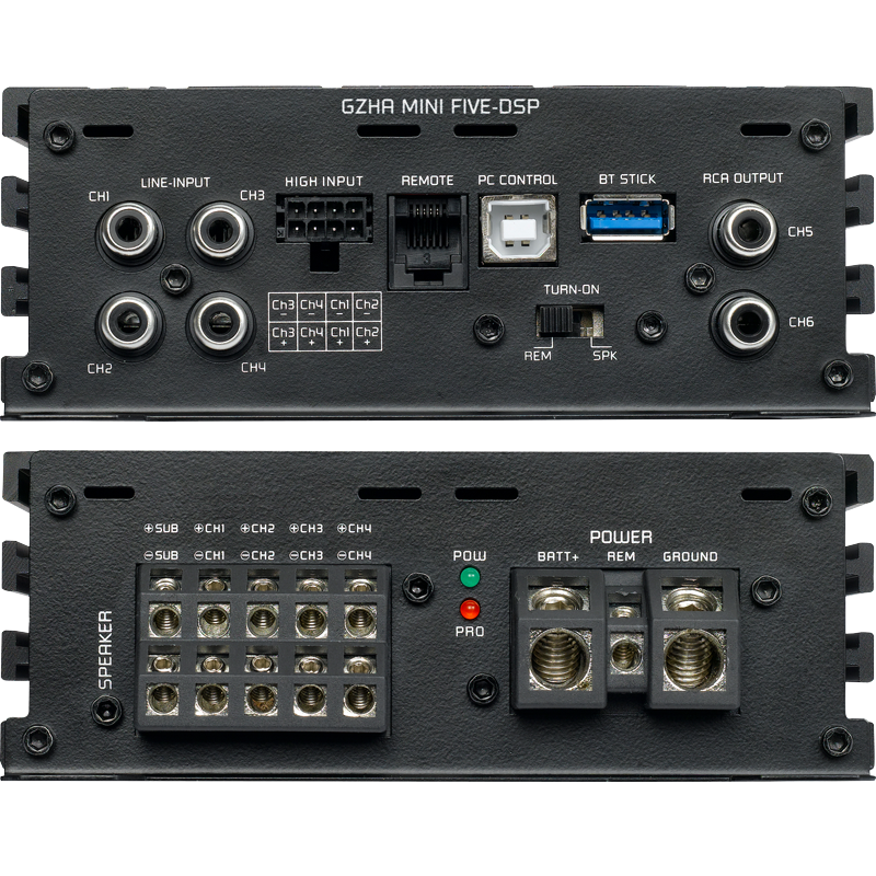 GZHA MINI FIVE-DSP - Hydrogen 5 Channel Amplifier With 8 Channel DSP