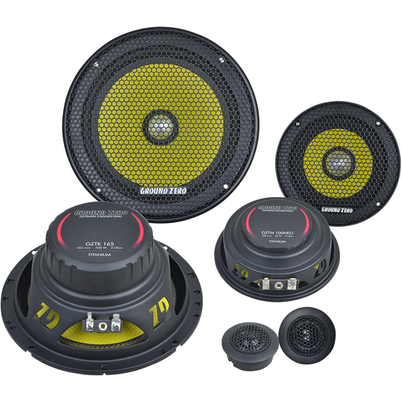 GZTC 165.3X-ACT - Titanium 6.5″ 3 Way Component Speaker System For Active Use