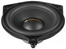 Mercedes OEM MATCH UP S4MB-SUR 4-inch wideband surround speaker, black with mounting grille and connector for car audio system.