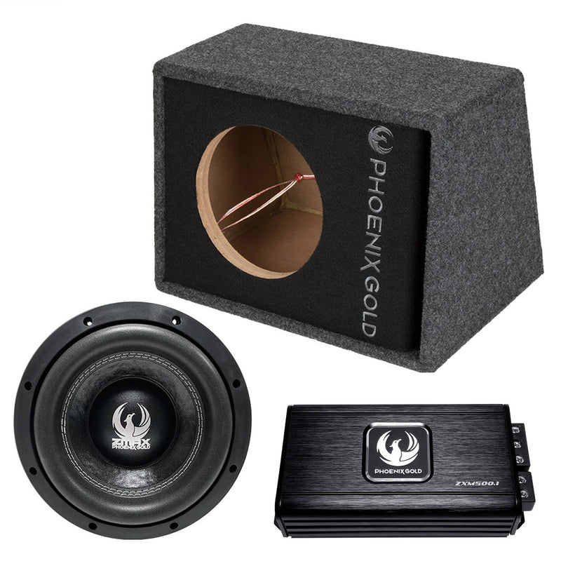 PHOENIX GOLD  8" ZMAX SUBWOOFER, ENCLOSURE AND AMPLIFIER BASS PACK