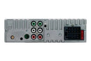 Blaupunkt BPA1124 DAB-BT single DIN stereo headunit with DAB, Bluetooth, USB, and AUX ports, shown from the rear view.