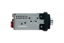 Blaupunkt BPA1124 DAB-BT single DIN headunit with DAB, Bluetooth, USB, and AUX input, shown from side view.