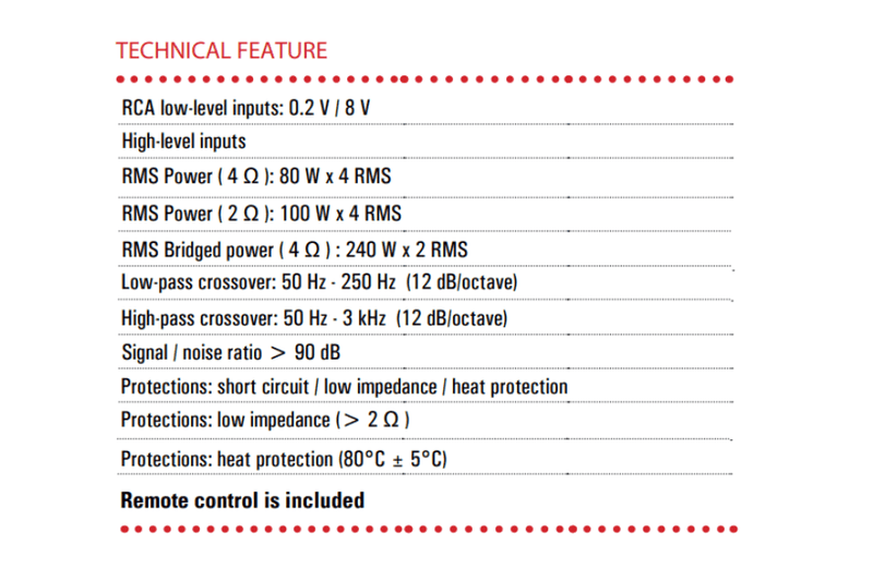 BLAM EXPRESS EX400 - 4 Channel Amplifier