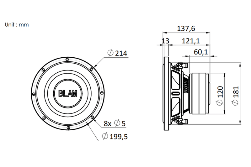 BLAM LIVE LSP20 - 8" Subwoofer