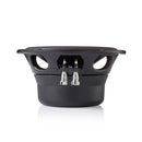Morel MOR KINETIC 84 8-inch subwoofer showing sturdy black cone and mounting frame, designed for deep bass sound performance.
