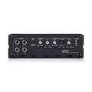 Morel MOR MPD 4.100 4-channel amplifier showing its sleek design and control knobs for car audio enhancement.