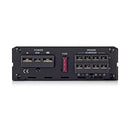 Morel MOR MPD 4.70 4-channel amplifier with black metal casing and control knobs for car audio system.