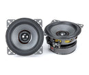 Morel MOR TEMP ULT INT 402 4-inch 2-way coaxial speakers showing black cone and mounting frame for car audio systems.