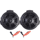 Pair of VIBE OptiTesla1T-V4 Tesla OEM 1-inch tweeters for Tesla vehicle audio systems, shown in black with mounting hardware.