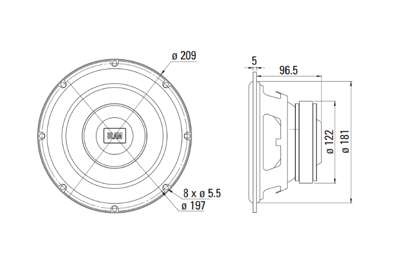 BLAM RELAX BL-R8EL -  8" Subwoofer