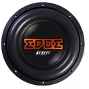 EDGE AUDIO 12-inch subwoofer with a black cone and sturdy frame, designed for powerful bass in car or home audio systems.