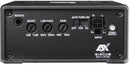 ESX SX-ONE mini mono amplifier showing front view with control knobs and branding for car audio systems.