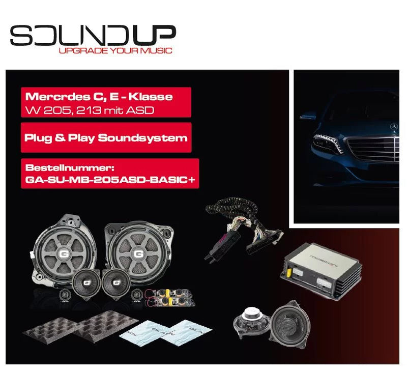 GLADEN SOUNDUP GA-SU-MB-205ASD-BASIC+ - Mercedes Speaker & Amplifier Upgrade Kit