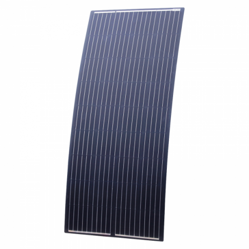 180W BLACK REINFORCED SEMI-FLEXIBLE SOLAR PANEL WITH REAR JUNCTION BOX AND 3M CABLE.