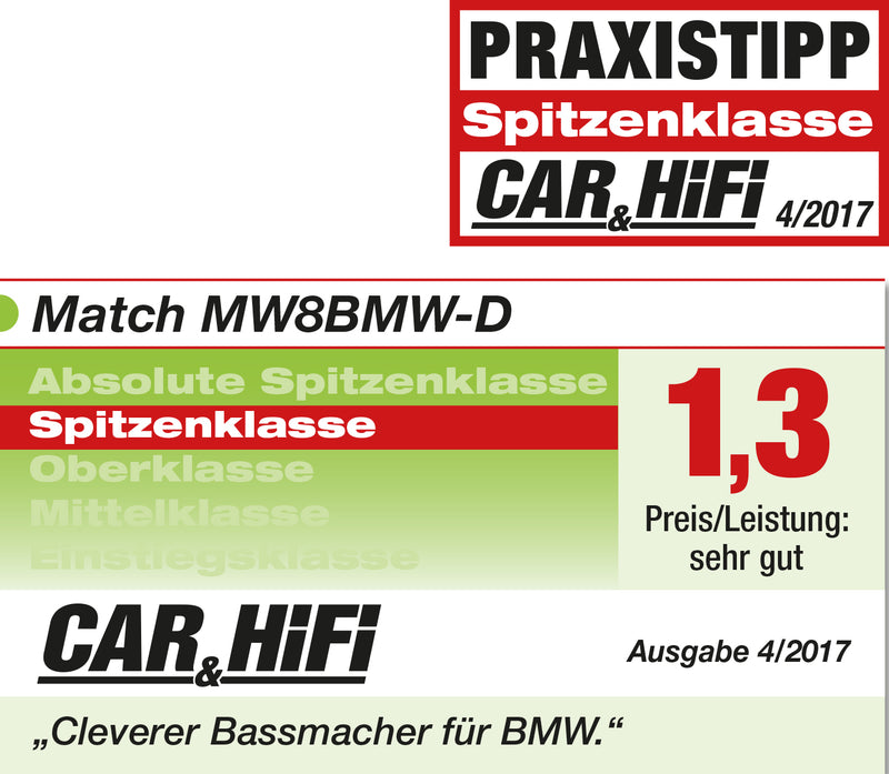 MATCH MW 8BMW-D - BMW UNDER SEAT 8" SUBWOOFERS