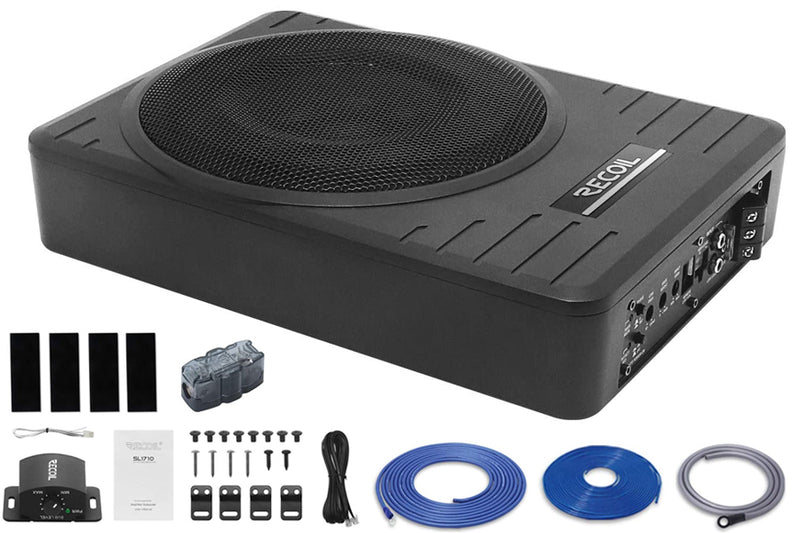 10" active underseat subwoofer with wiring kit