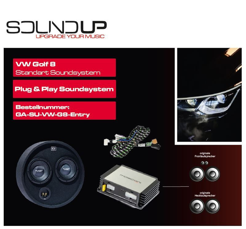 GLADEN SOUNDUP GA-SU-VW-G8-ENTRY - VW Speaker & Amplifier Upgrade Kit