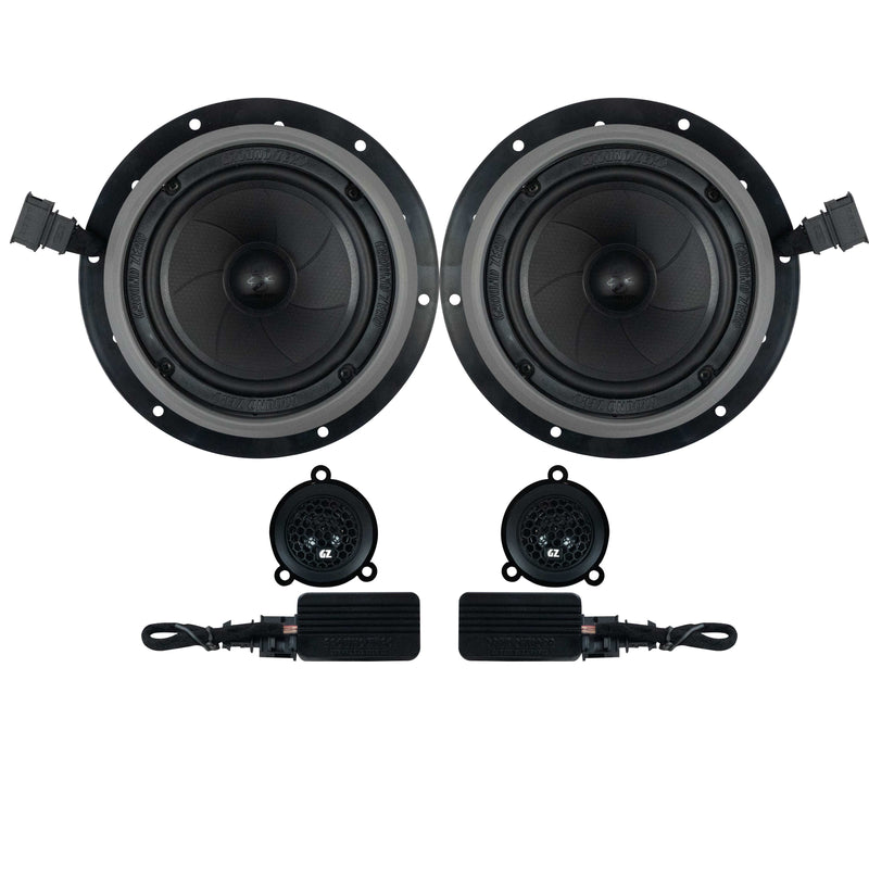 VW CADDY Mk4 100% PLUG N PLAY 6.5 " SPEAKER UPGRADE KIT. Ground zero (for models with factory tweeters)