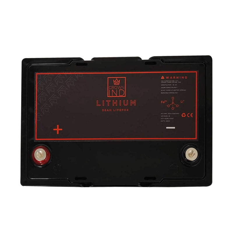CROWN INDUSTRY 56AH LifePo4 high discharge lithium battery.