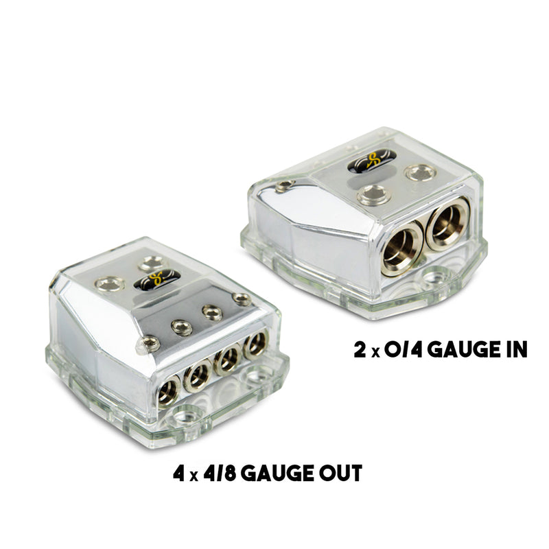 Stinger SHD21 - Power Or Ground Distribution Block - 0/4 Gauge In To 4/8 Gauge Out