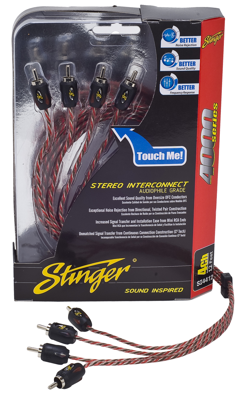 STINGER 4000 SERIES 4 CHANNEL RCA CABLE (SI4417=17ft/5.18m)