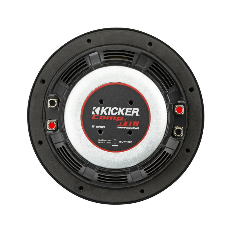 KICKER COMPRT - 8" THIN PROFILE DUAL VOICE COIL SUBWOOFER - 2 OHM