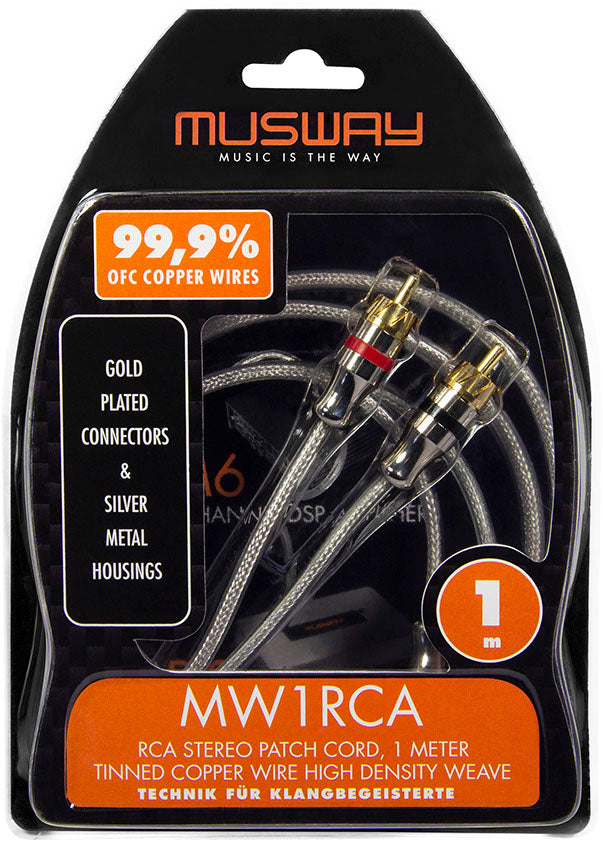 Musway MW1RCA - 1m RCA Patch Cord | Crown customs car audio