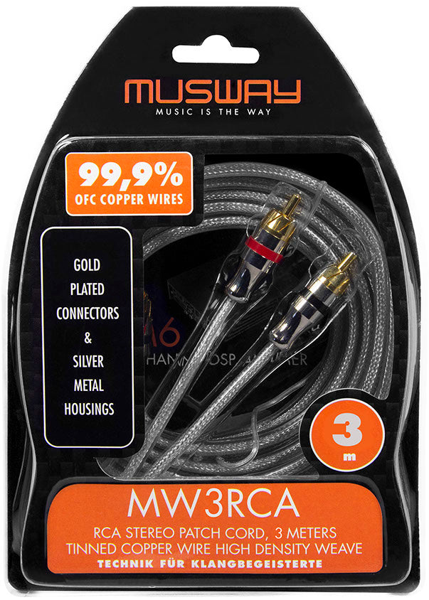 Musway MW3RCA - 3m RCA Patch Cord